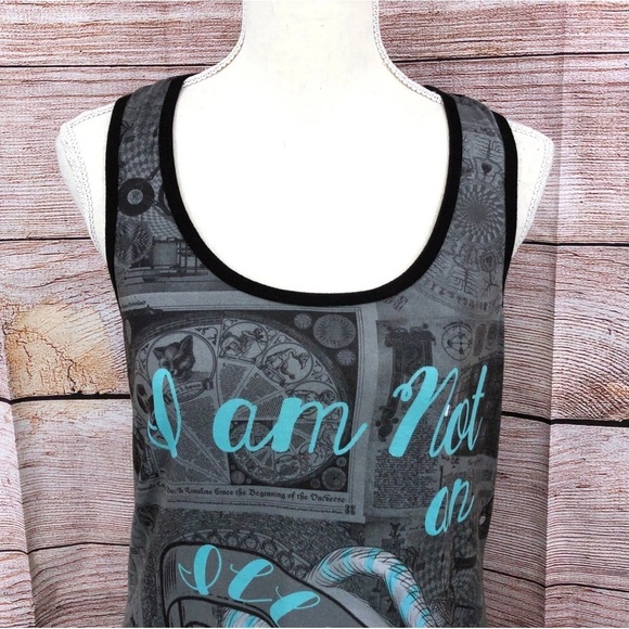Disney Alice Through The Looking Glass Cheshire Cat Tank Top Gray Size M - Picture 8 of 8